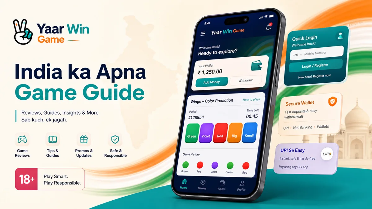 Yaar Win game app login and register screen 2026